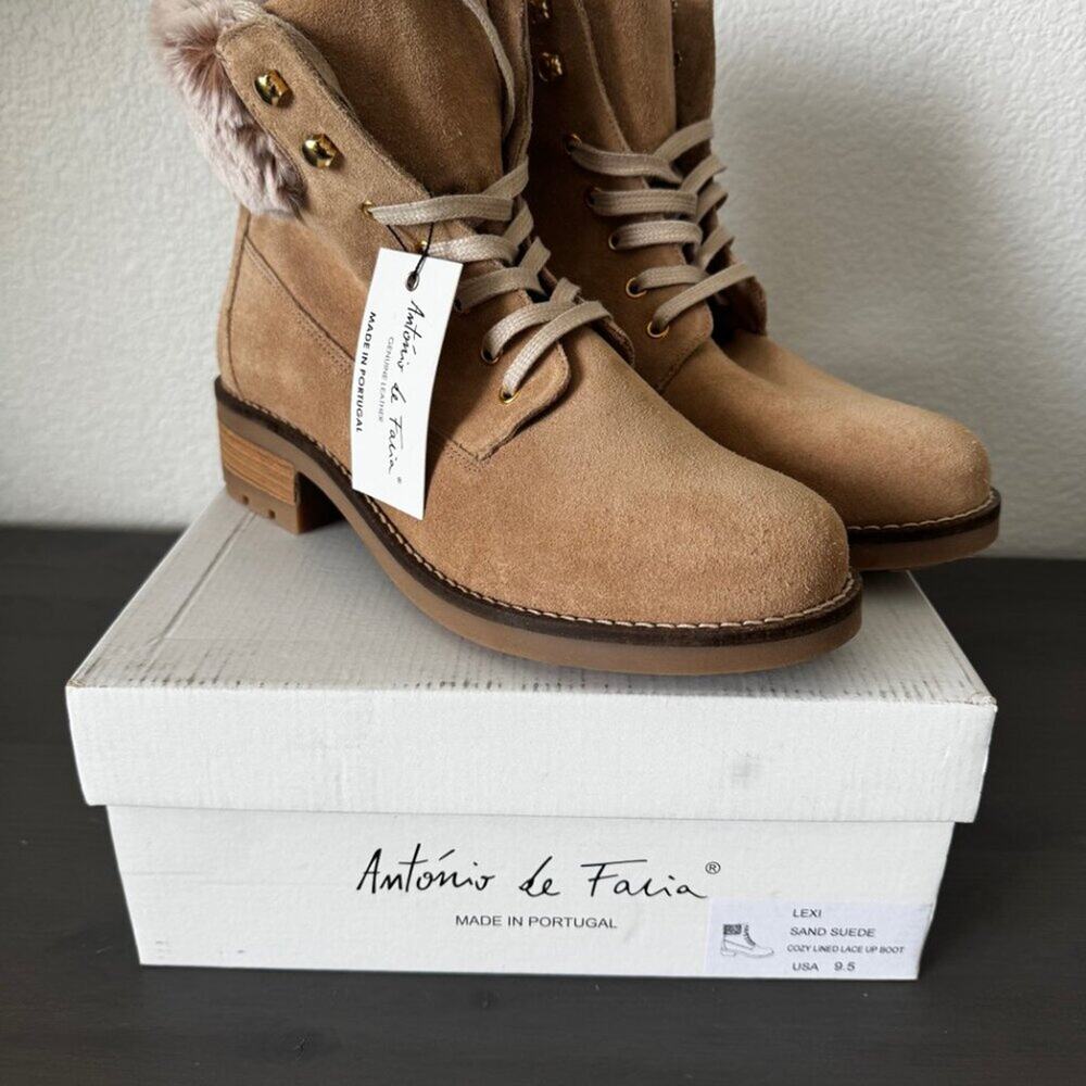 Antonio La Faria | NIB Leather Ankle Lace-up Boots with Side Zip size 9.5 - Picture 8 of 11